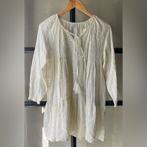 Lovely Cream Baby Doll Style Tunic Blouse
